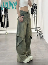 Lunivop Women Harajuku Fashion Design Chic Hip-Pop Jeans Wide Leg Grunge Baggy Denim Pants Y2K